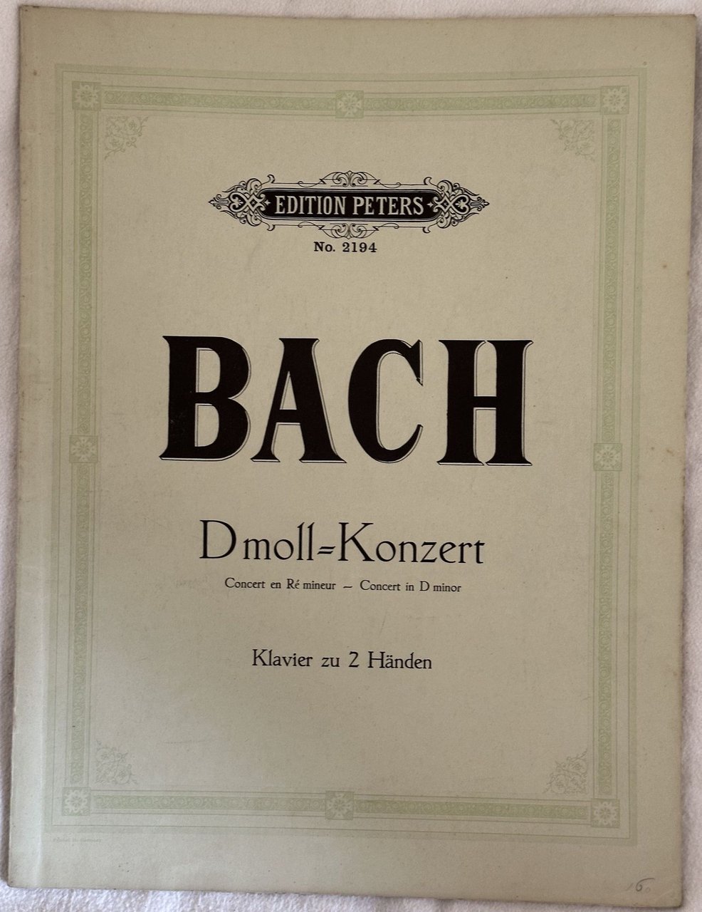 KONZERT D MOLL FUR KLAVIER UND ORCHESTER