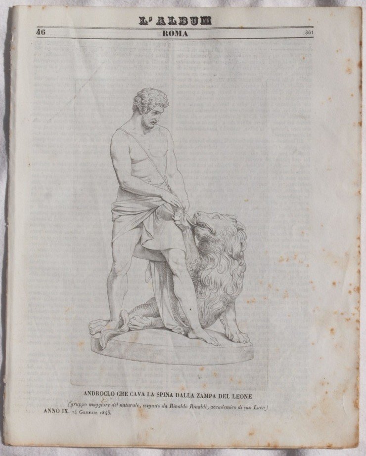 L'ALBUM DI ROMA 14 GENNAIO 1843