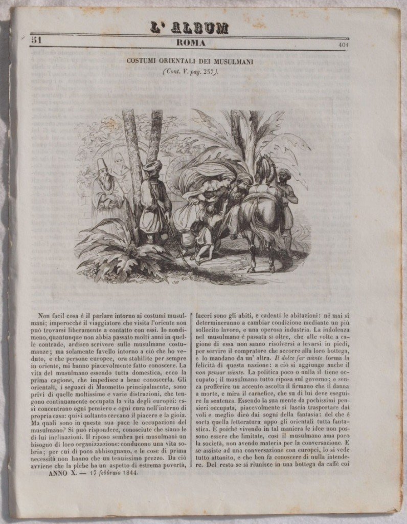 L'ALBUM DI ROMA 17 FEBBRAIO 1844