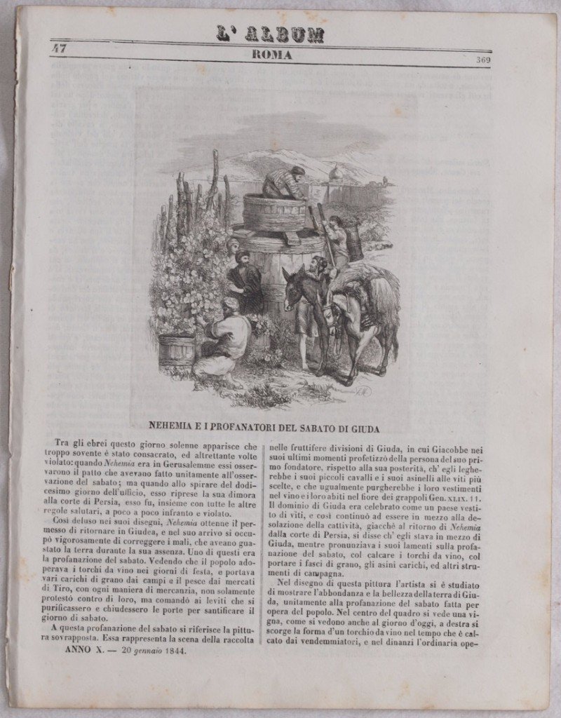 L'ALBUM DI ROMA 20 GENNAIO 1844