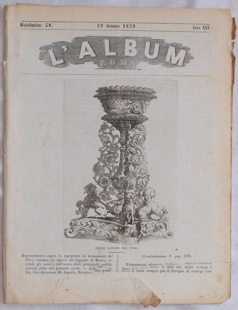 L'ALBUM DI ROMA 29 GENNAIO 1859