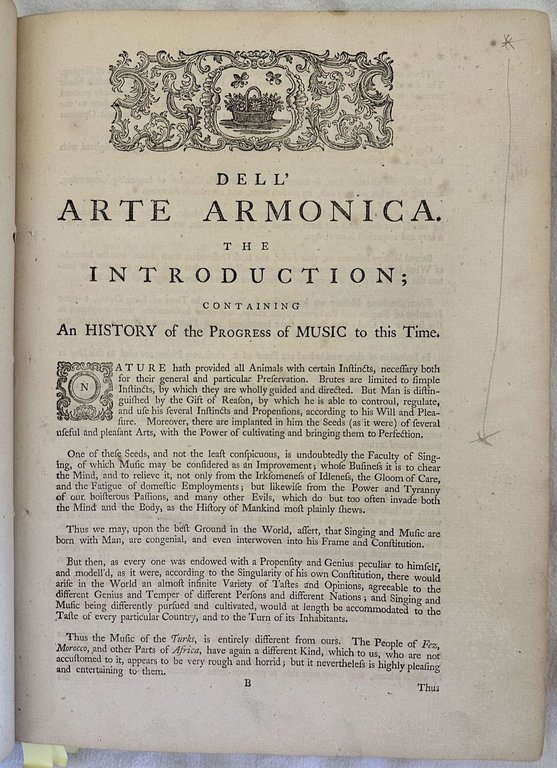 L'ARTE ARMONICA OR A TREATISE ON THE COMPOSITION OF MUSICK …