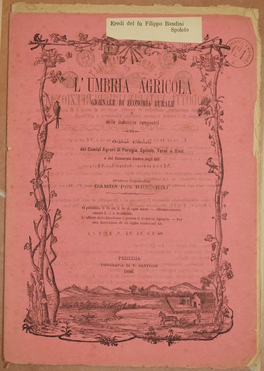 L'UMBRIA AGRICOLA GIORNALE DI ECONOMIA RURALE E DELLE INDUSTRIE CAMPESTRI …