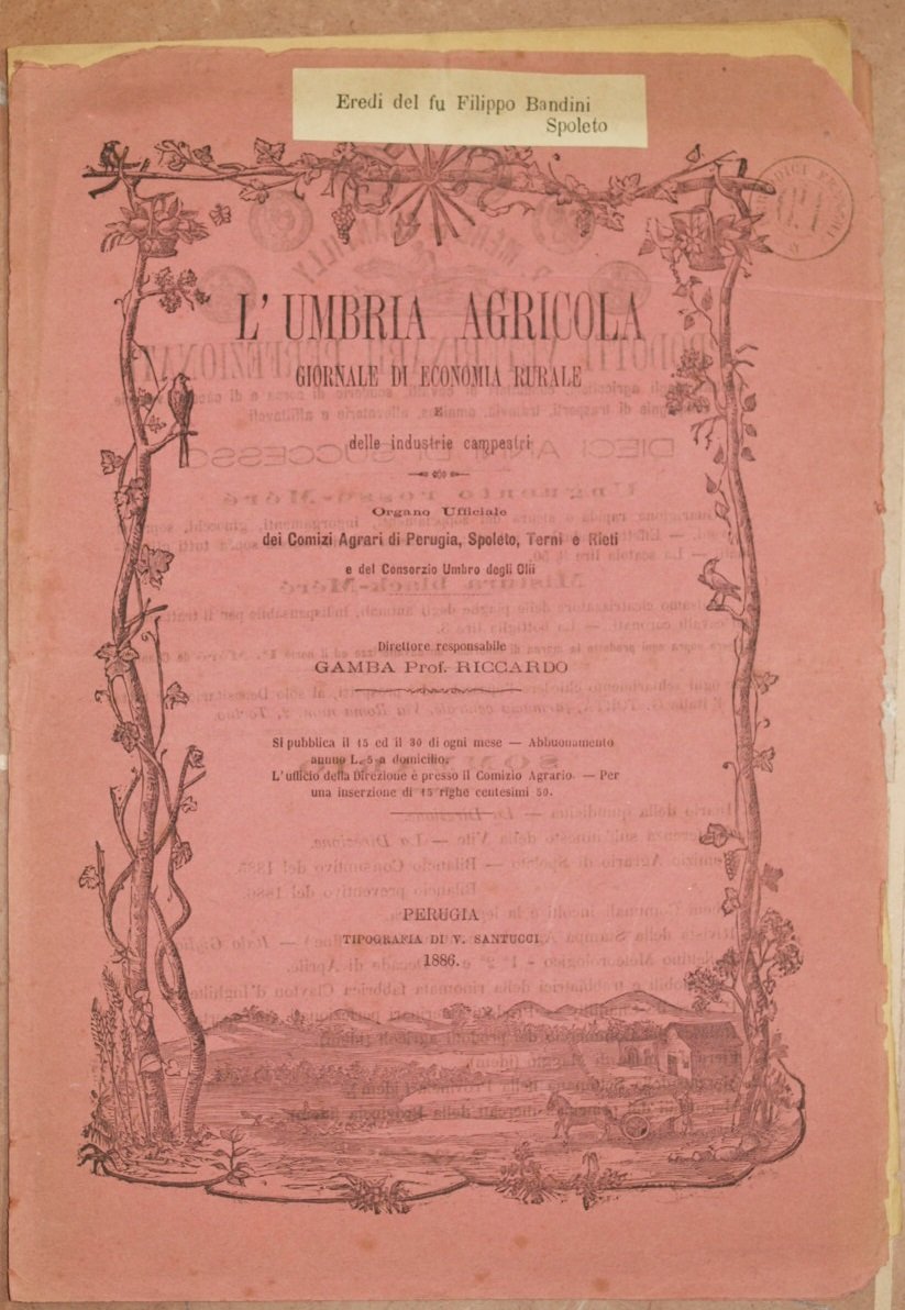 L'UMBRIA AGRICOLA GIORNALE DI ECONOMIA RURALE E DELLE INDUSTRIE CAMPESTRI …