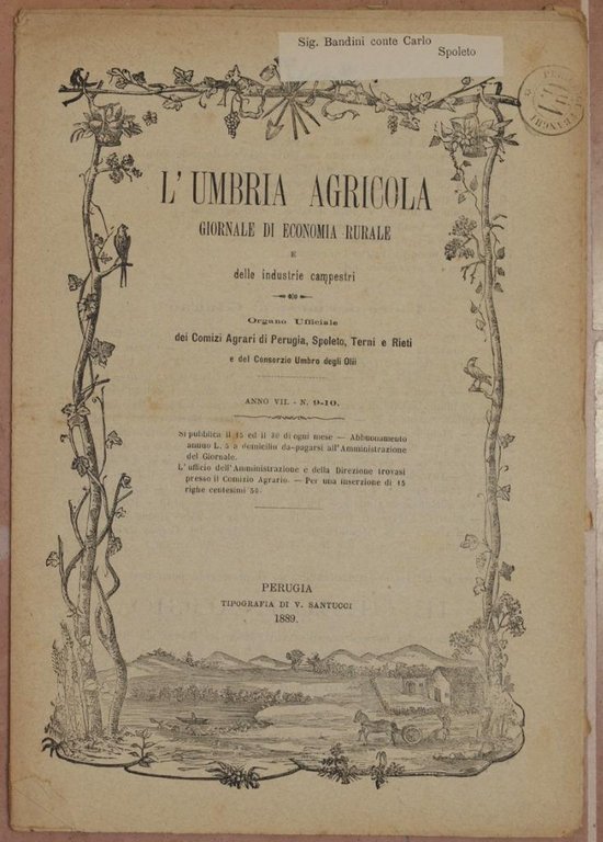 L'UMBRIA AGRICOLA GIORNALE DI ECONOMIA RURALE E DELLE INDUSTRIE CAMPESTRI … | Immagine Gallery 2
