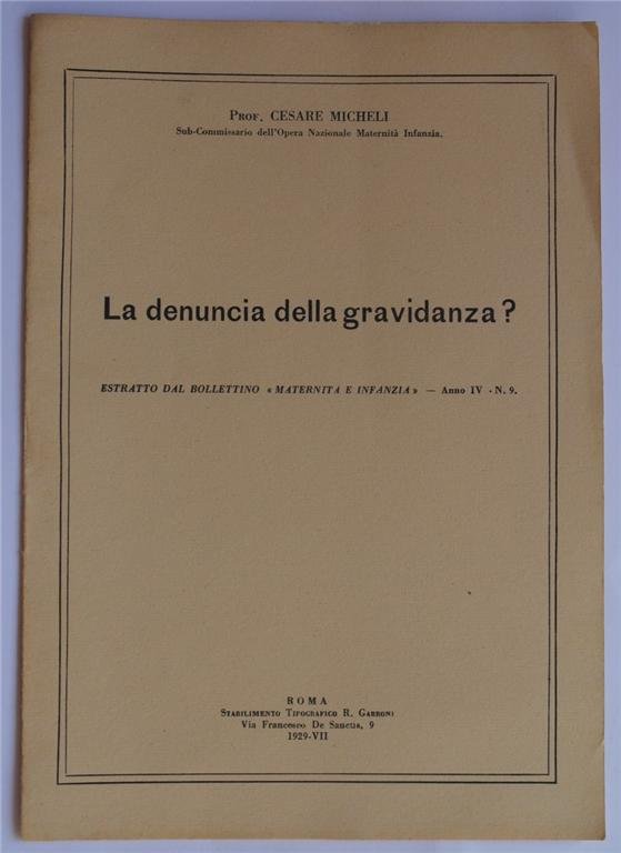 LA DENUNCIA DELLA GRAVIDANZA?