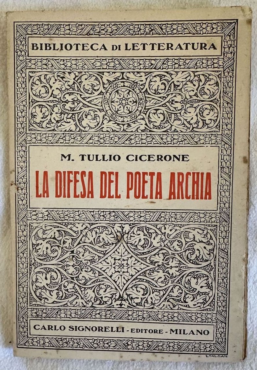 LA DIFESA DEL POETA ARCHIA VERSIONE DI ANGELO OTTOLINI