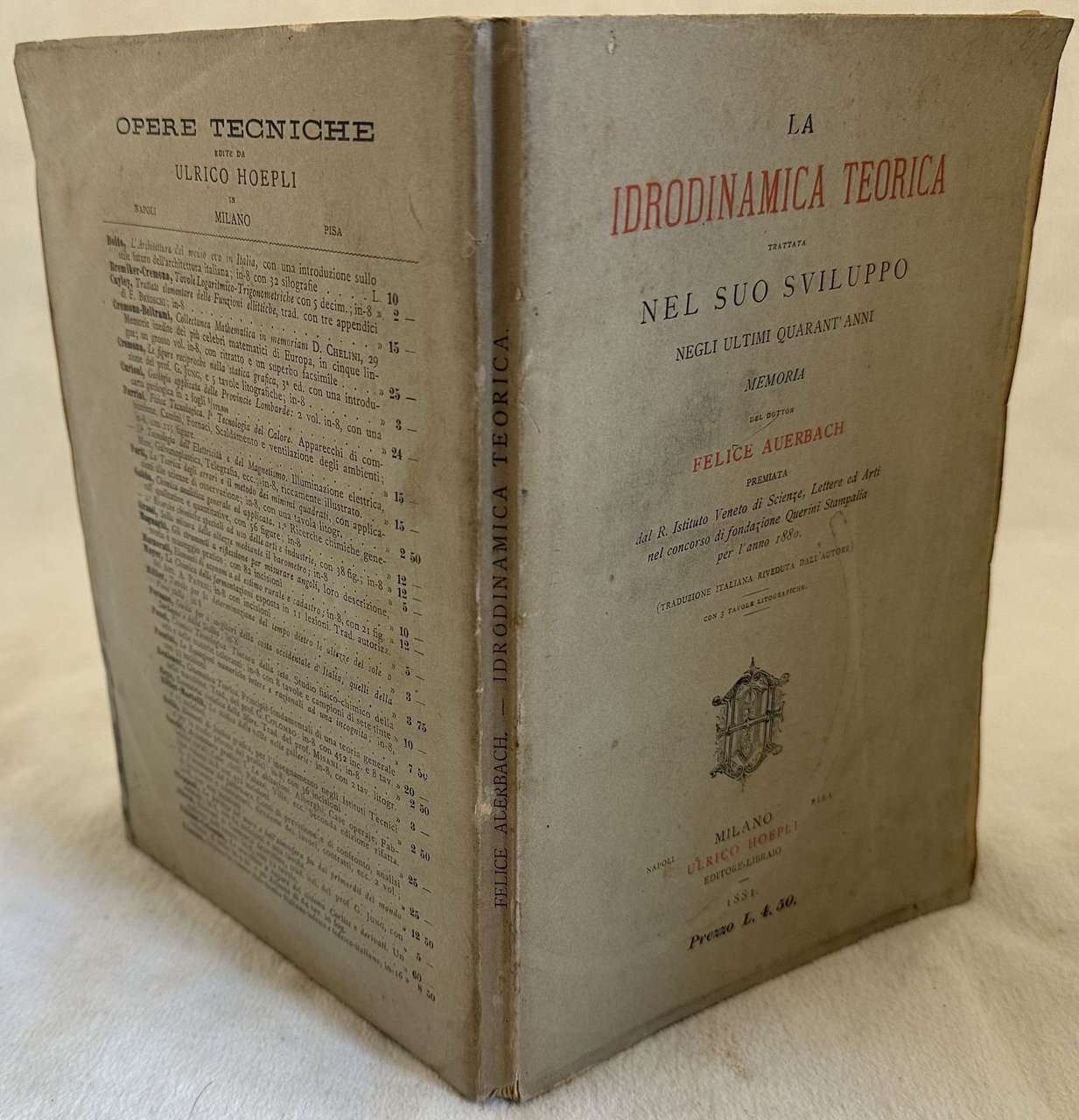 LA IDRODINAMICA TEORICA TRATTATA NEL SUO SVILUPPO NEGLI ULTIMI QUARANT'ANNI | Immagine principale