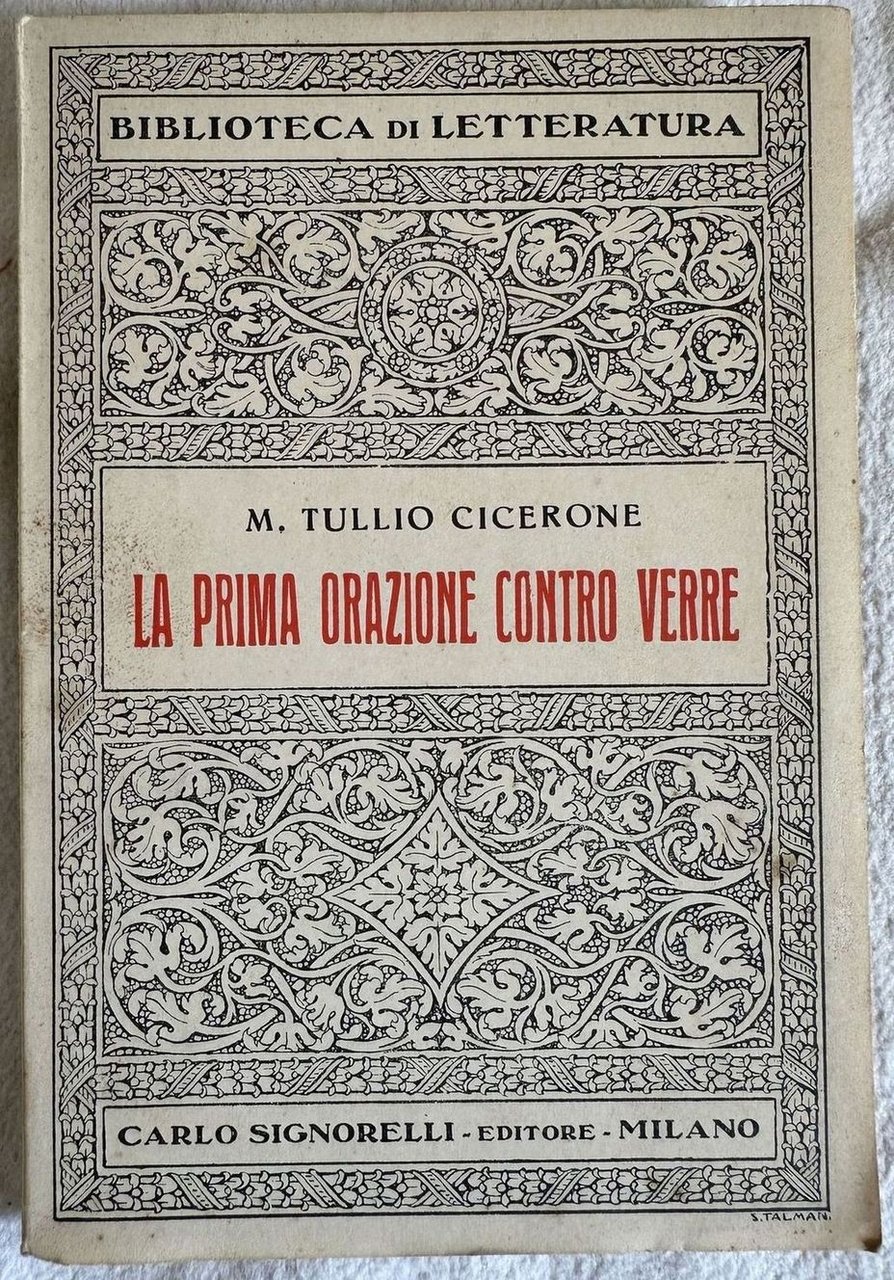 LA PRIMA ORAZIONE CONTRO VERRE VERSIONE CON INTRODUZIONE DI ETTORE …