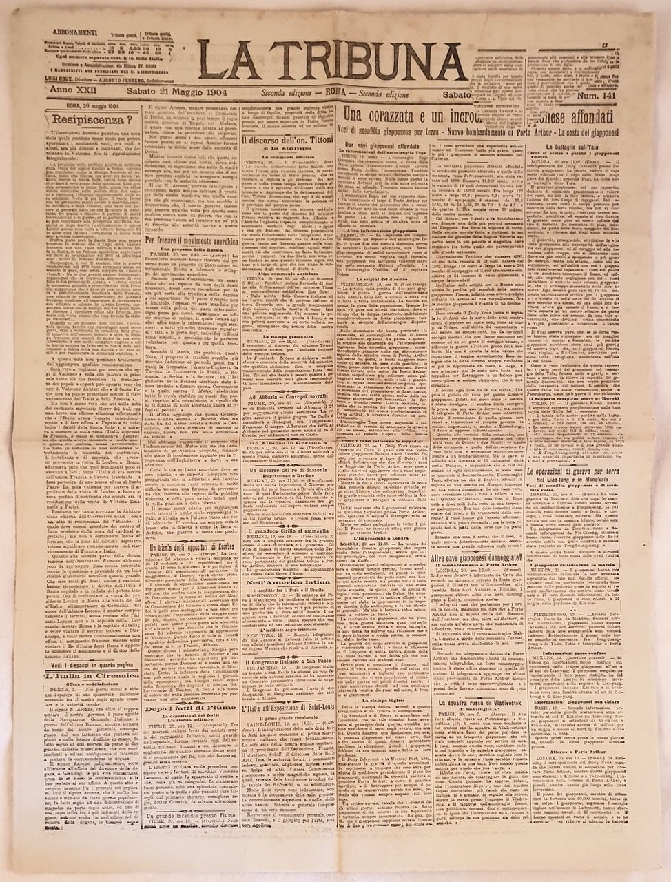 LA TRIBUNA GIOVEDI 21 MAGGIO 1904