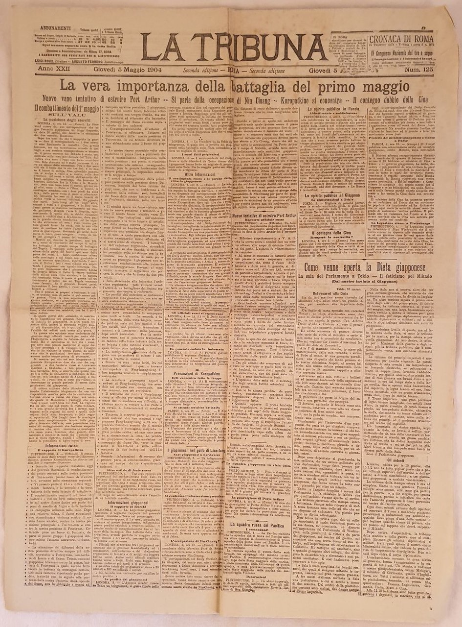 LA TRIBUNA GIOVEDI 5 MAGGIO 1904