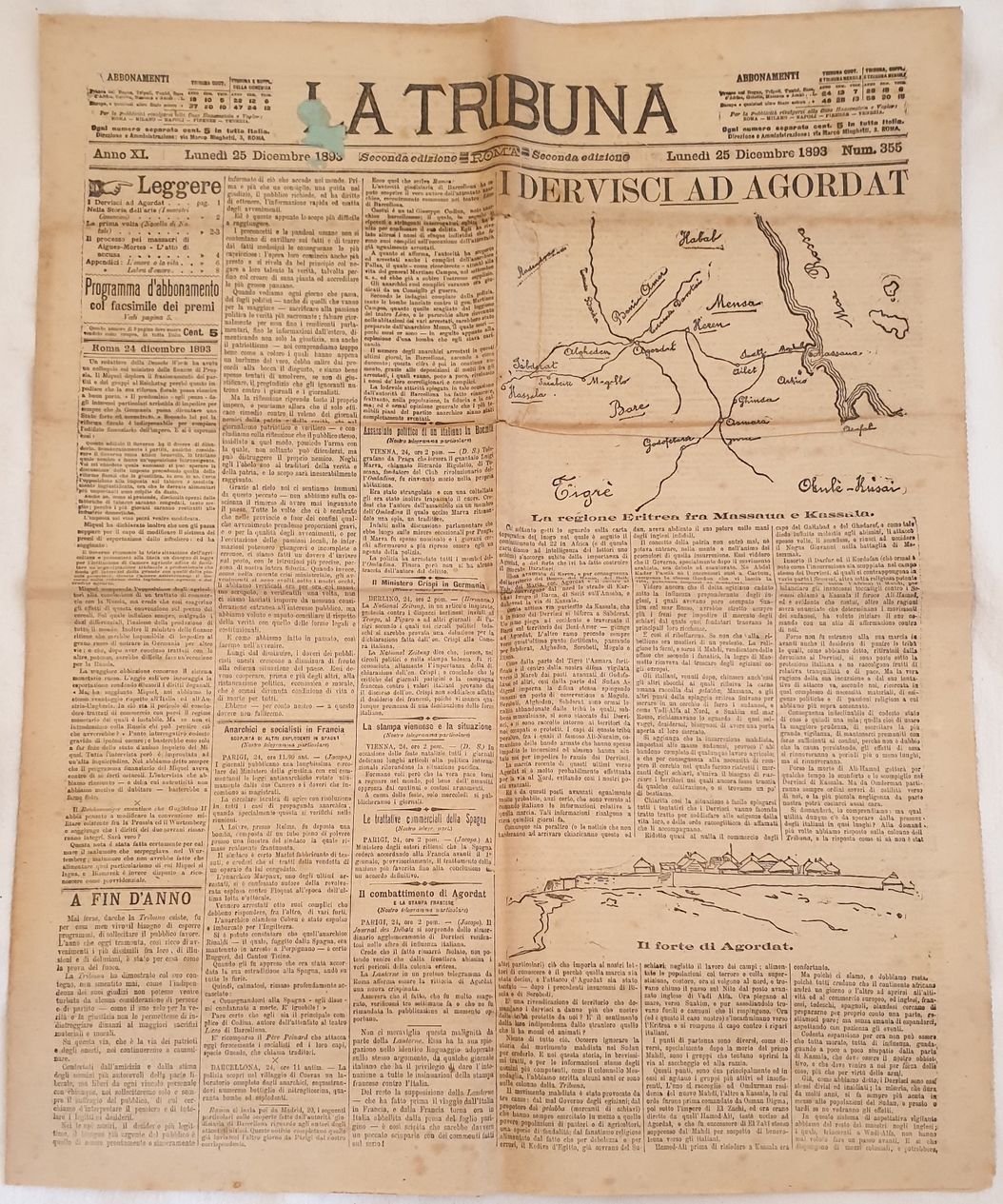 LA TRIBUNA LUNEDI 25 DICEMBRE 1893