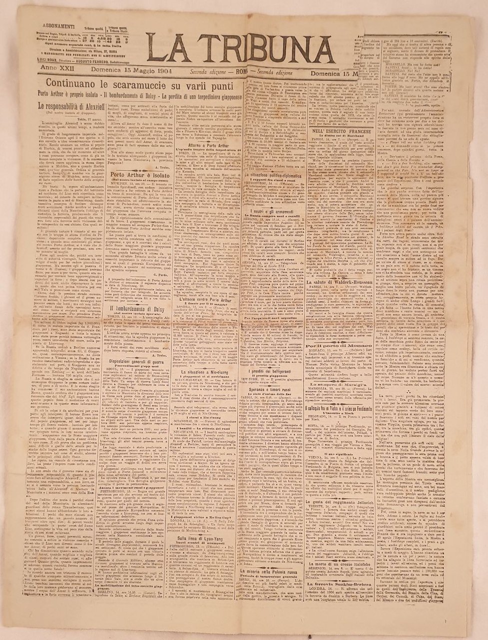 LA TRIBUNA MARTEDI 15 MAGGIO 1904