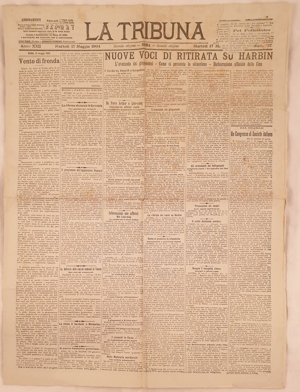 LA TRIBUNA MARTEDI 17 MAGGIO 1904