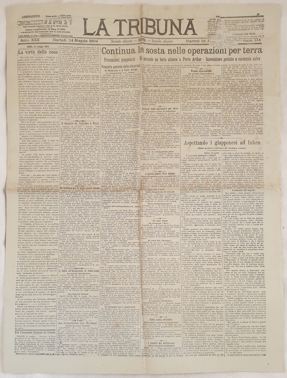 LA TRIBUNA MARTEDI 24 MAGGIO 1904