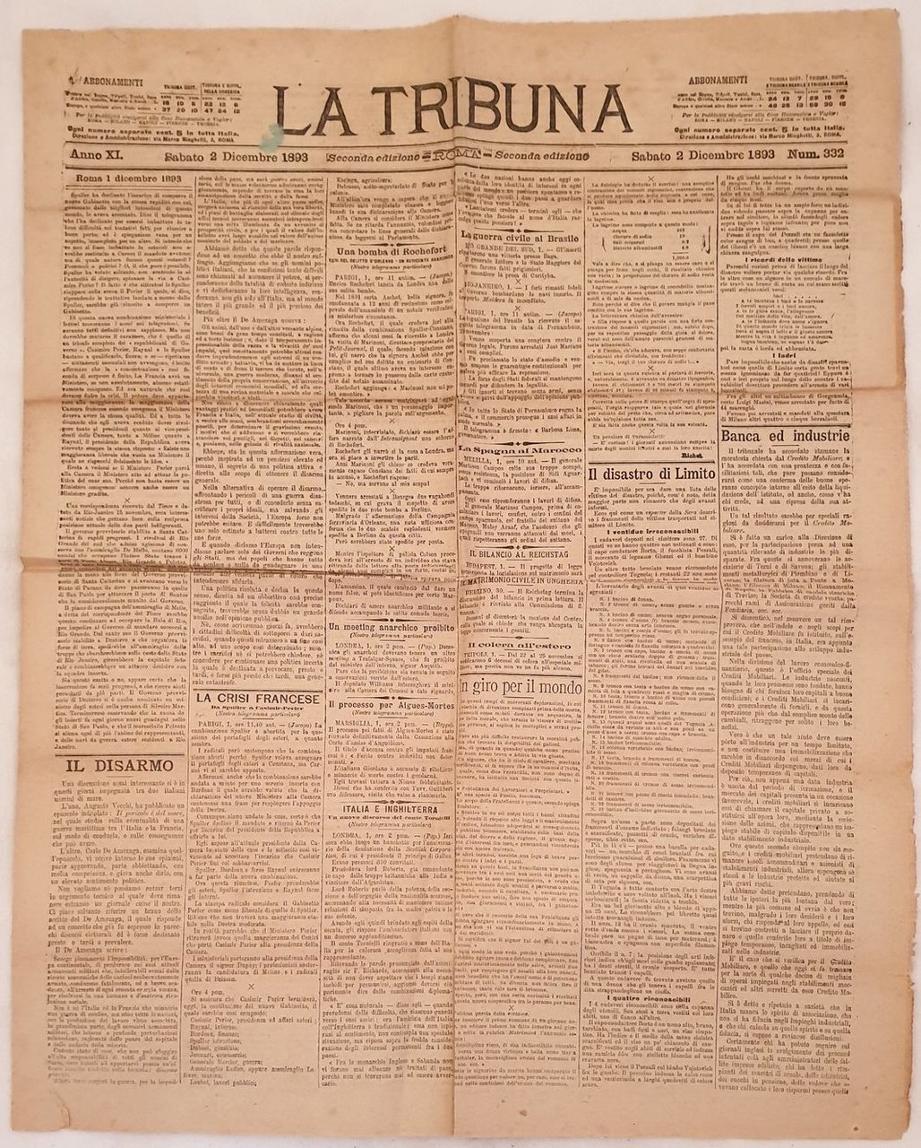 LA TRIBUNA SABATO 2 DICEMBRE 1893