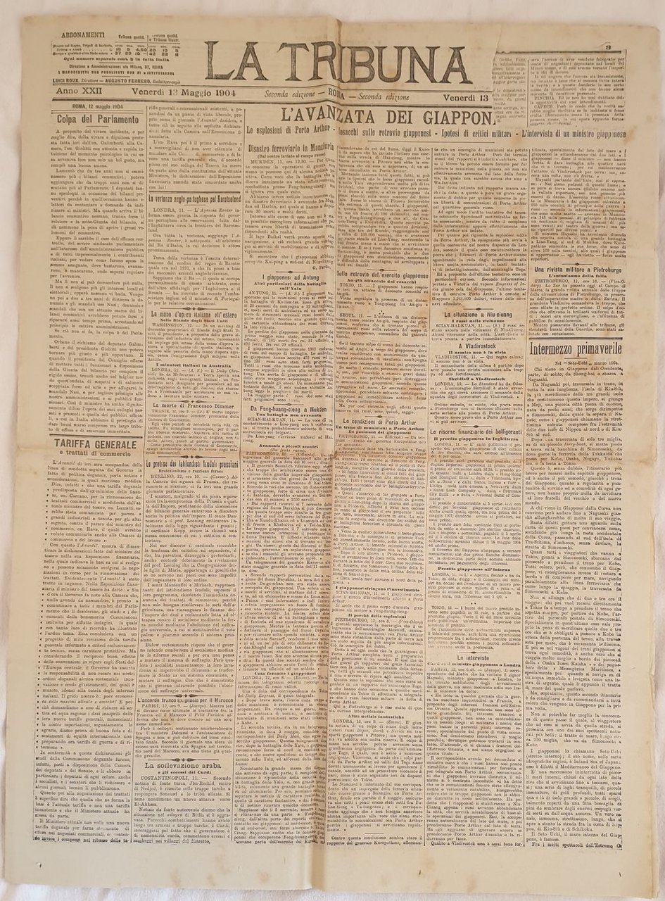 LA TRIBUNA VENERDI 13 MAGGIO 1904