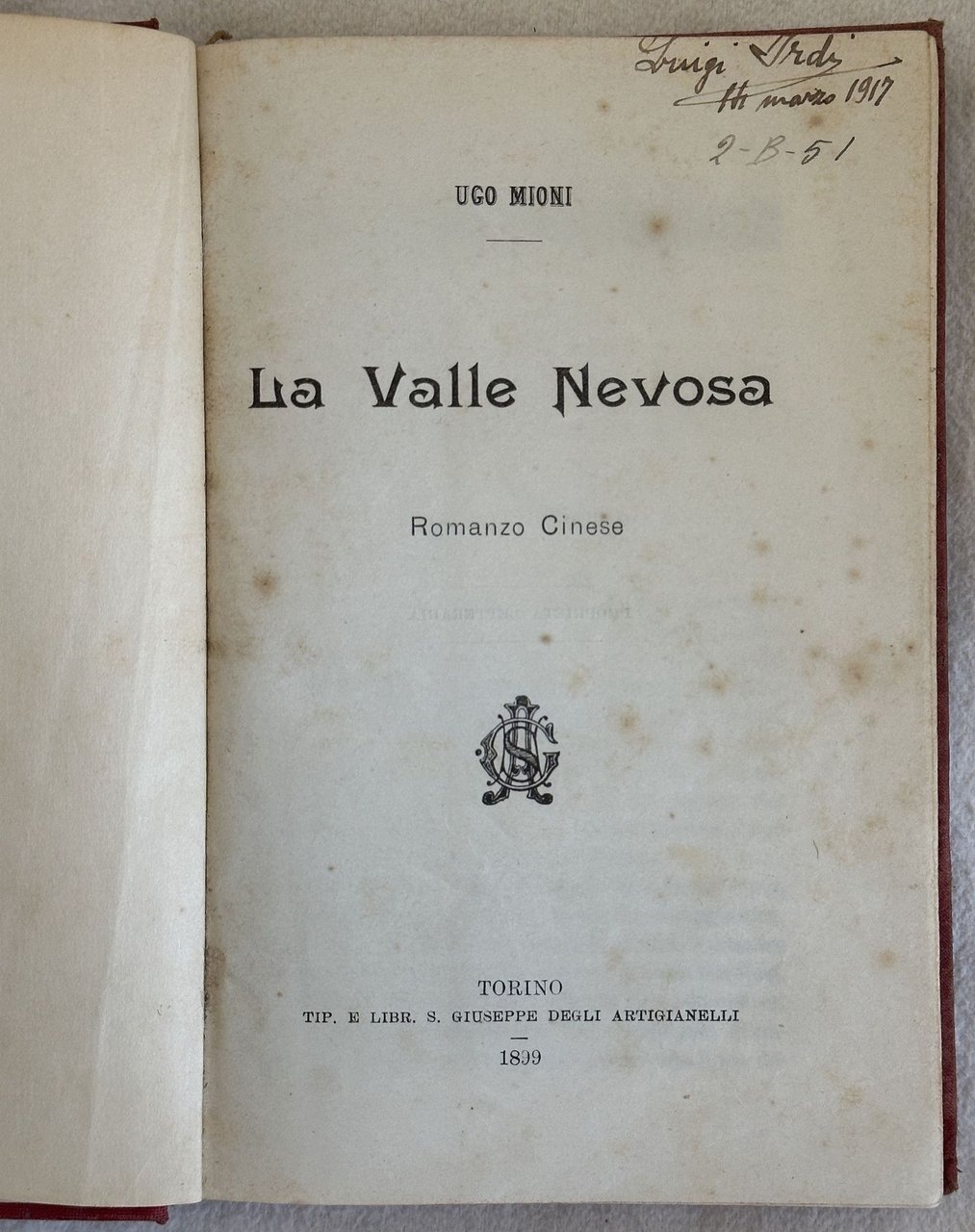LA VALLE NEVOSA ROMANZO CINESE