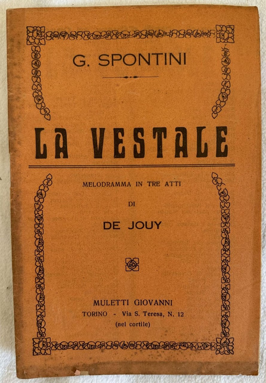LA VESTALE MELODRAMMA IN TRE ATTI DI DE JOUY | Immagine principale