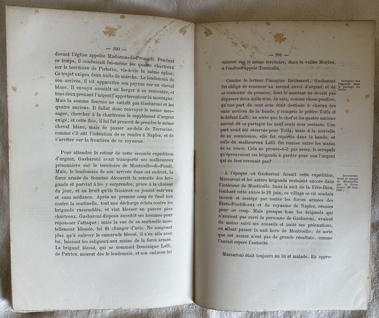 LE BRIGANDAGE DANS LES ETATS PONTIFICAUX MEMOIRES DE GASBARONI CELEBRE …