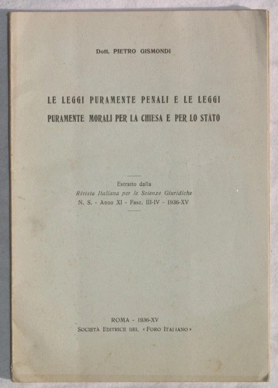 LE LEGGI PURAMENTE PENALI E LE LEGGI PURAMENTE MORALI PER … | Immagine principale