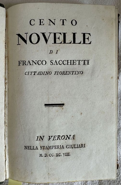 LE NOVELLE DI FRANCO SACCHETTI