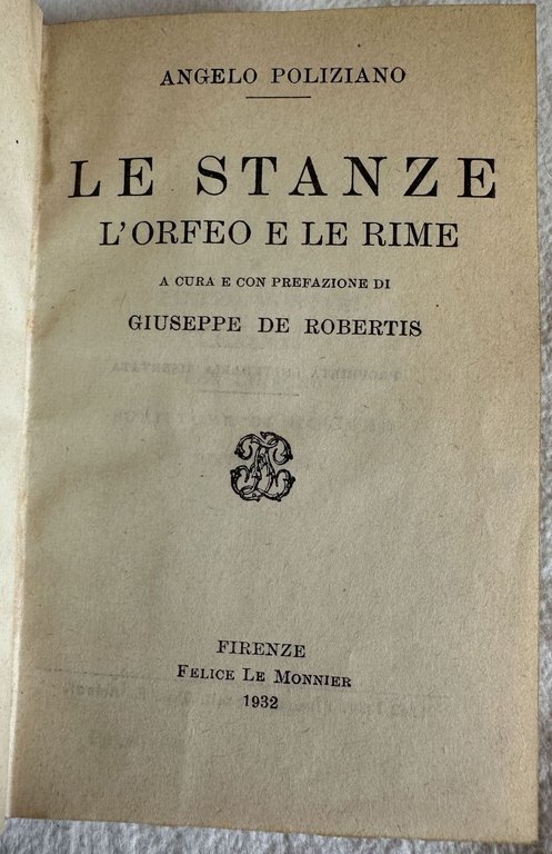 LE STANZE L'ORFEO E LE RIME A CURA E CON … | Immagine Gallery 2