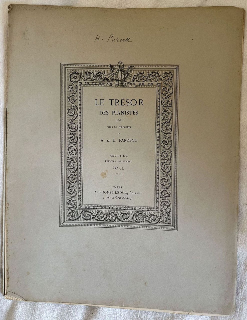LE TRESOR DES PIANISTES PUBLIE SOUS LA DIRECTION DE A. …