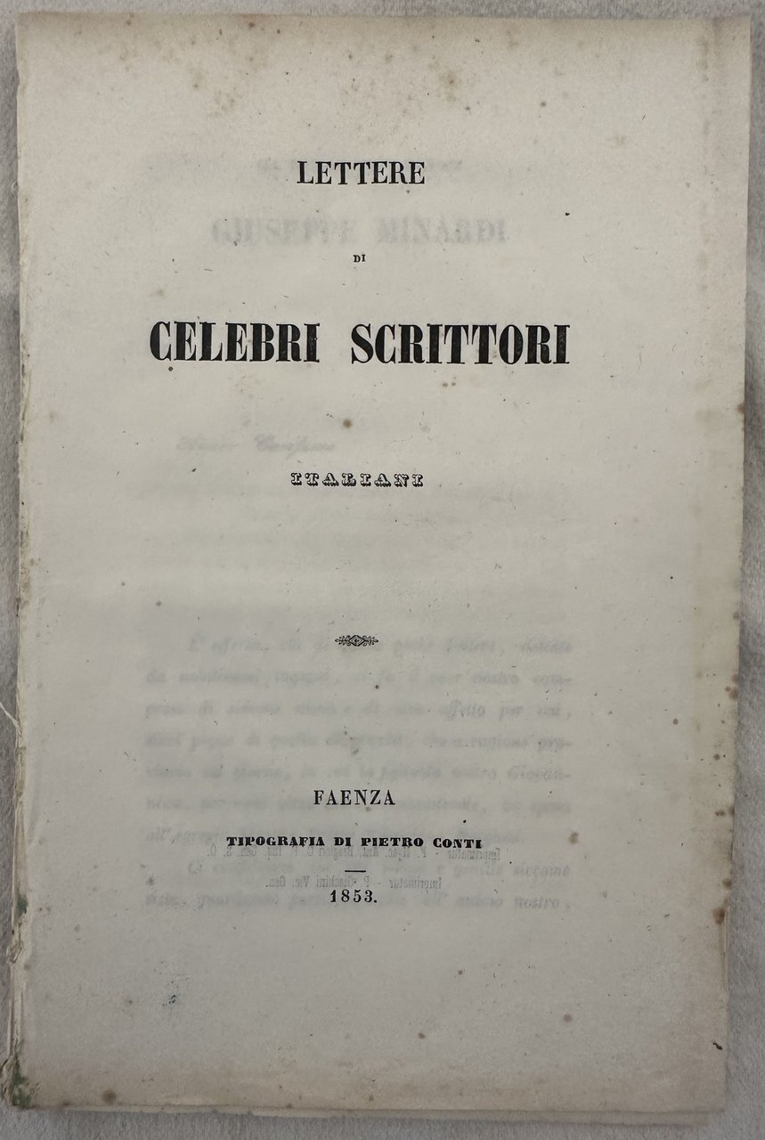 LETTERE DI CELEBRI SCRITTORI ITALIANI