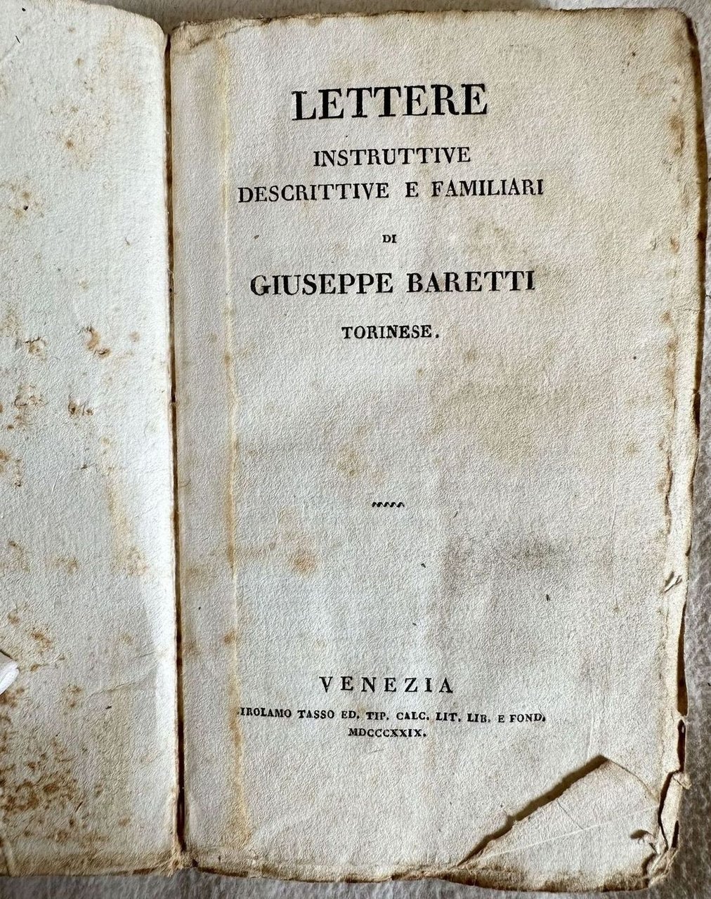 LETTERE INSTRUTTIVE DESCRITTIVE E FAMILIARI