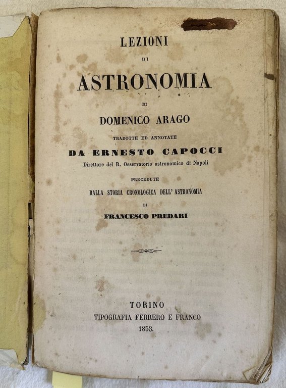 LEZIONI DI ASTRONOMIA DI DOMENICO ARAGO TRADOTTE ED ANNOTATE DA …