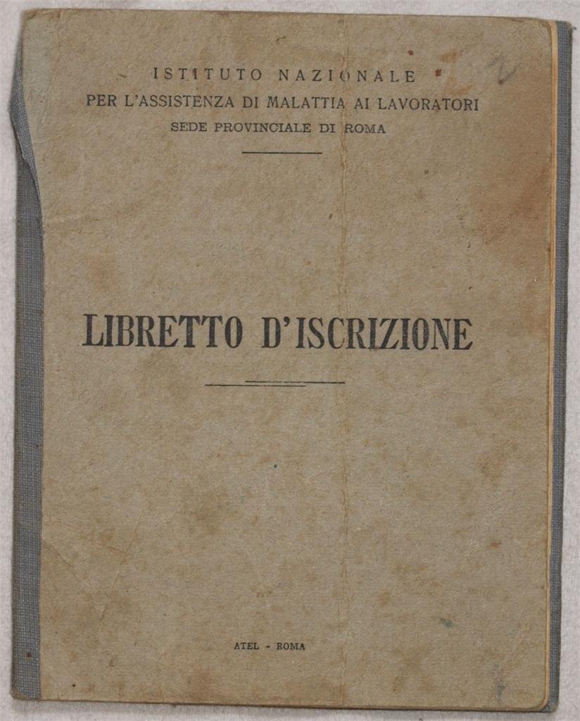 LIBRETTO D'ISCRIZIONE DATA DEL RILASCIO 22 APRILE 1948
