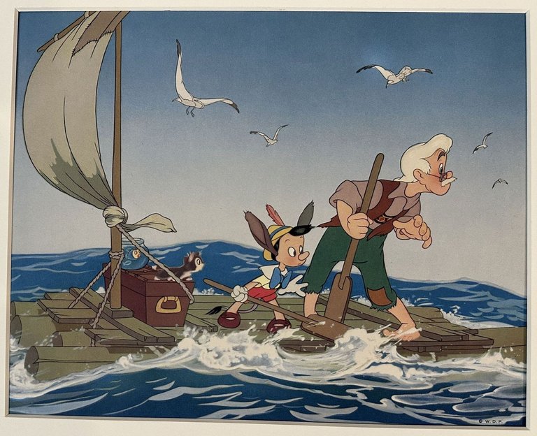 LITOGRAFIE FILM DISNEY PINOCCHIO PREMIERE CENTER THEATRE NEW YORK 1939