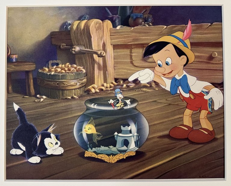 LITOGRAFIE FILM DISNEY PINOCCHIO PREMIERE CENTER THEATRE NEW YORK 1939