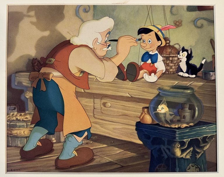 LITOGRAFIE FILM DISNEY PINOCCHIO PREMIERE CENTER THEATRE NEW YORK 1939