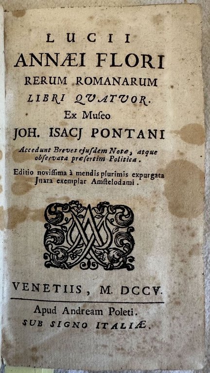 LUCII ANNAEI FLORI RERUM ROMANARUM LIBRI QUATUOR EX MUSEO JOH. …