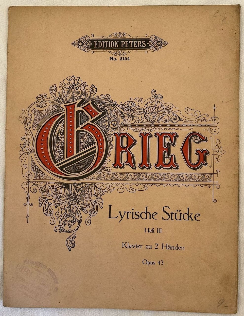 LYRISCHE STUCKE FUR PIANOFORTE op. 43 | Immagine principale