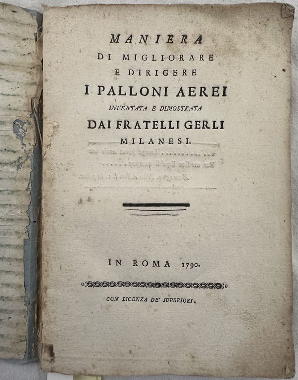 MANIERA DI MIGLIORARE E DIRIGERE I PALLONI AEREI INVENTATA E …