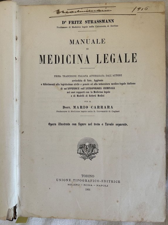 MANUALE DI MEDICINA LEGALE PRIMA TRADUZIONE ITALIANA AUTORIZZATA DALL'AUTORE PER …