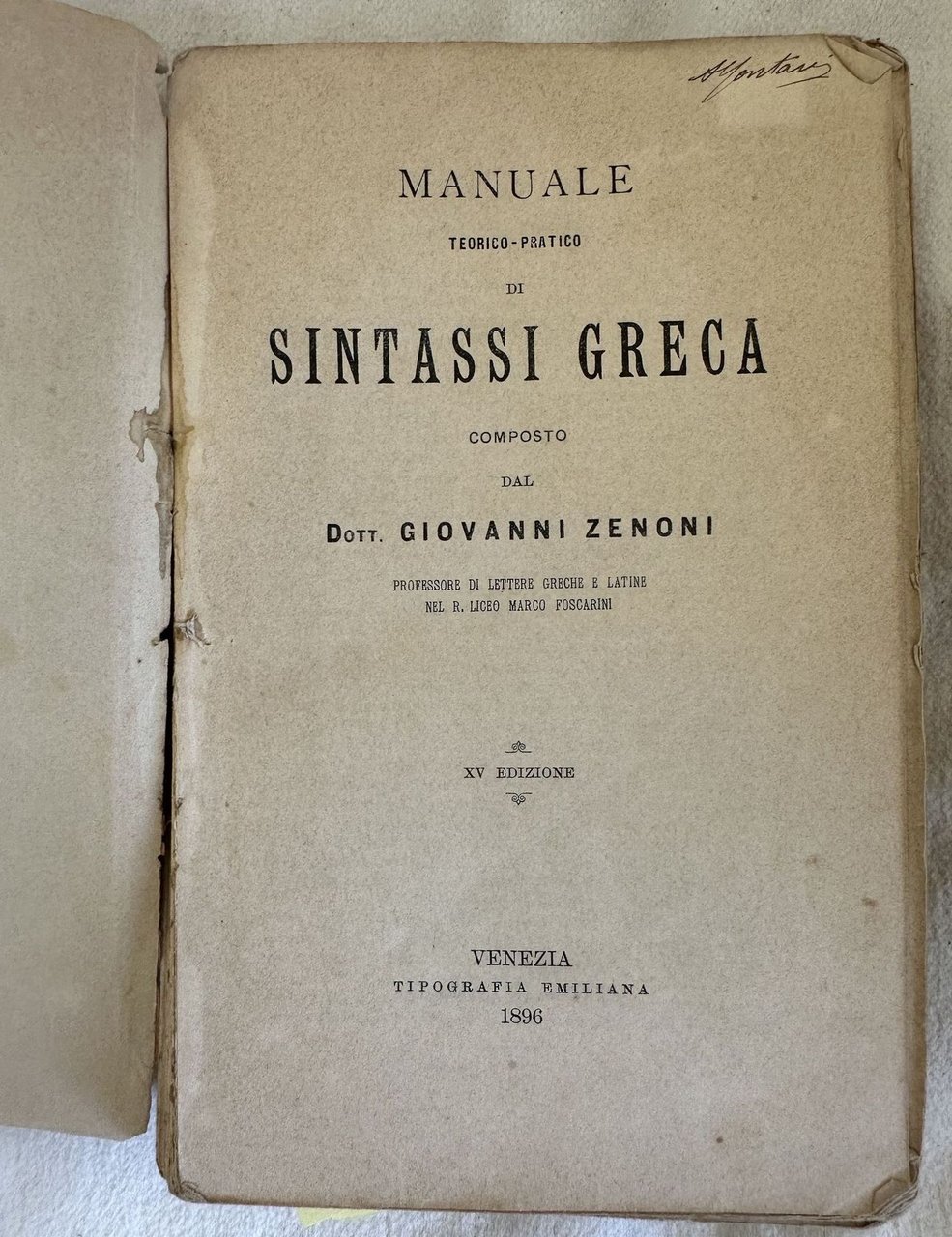 MANUALE TEORICO PRATICO DI SINTASSI GRECA - MANUALE TEORICO PRATICO …