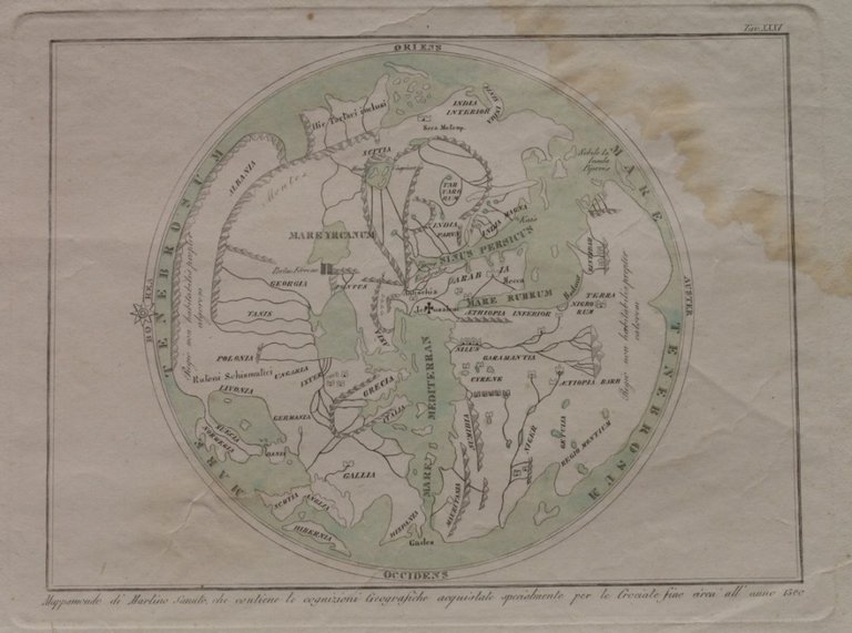 MAPPAMONDO DI MARTINO SANUTO CHE CONTIENE LE COGNIZIONI GEOGRAFICHE ACQUISTATE …