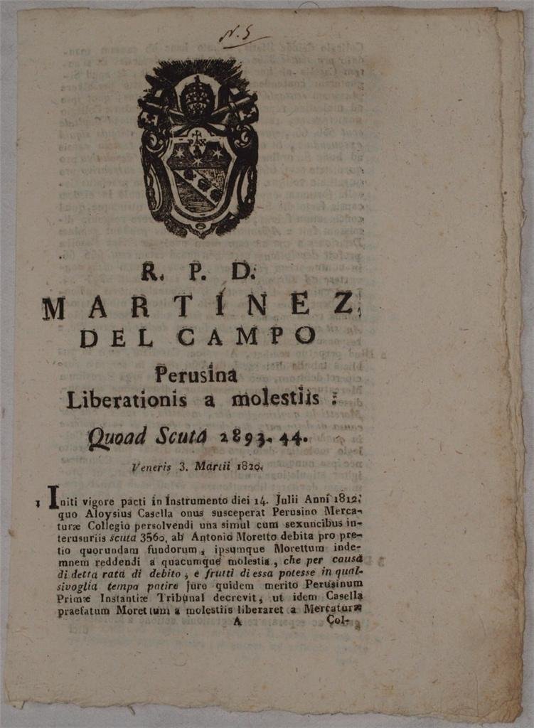 MARTINEZ DEL CAMPO PERUSINA LIBERATIONIS A MOLESTIIS QUOAD SCUTA 2893 …