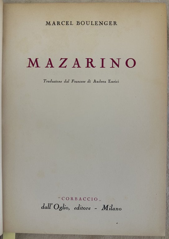 MAZARINO TRADUZIONE DAL FRANCESE DI ANDREA ENRICI