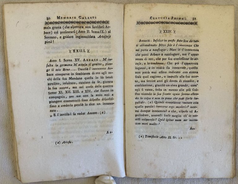 MEMORIE GALANTI CENTURIA PRIMA DI PENSIERI ED ANNOTAZIONI
