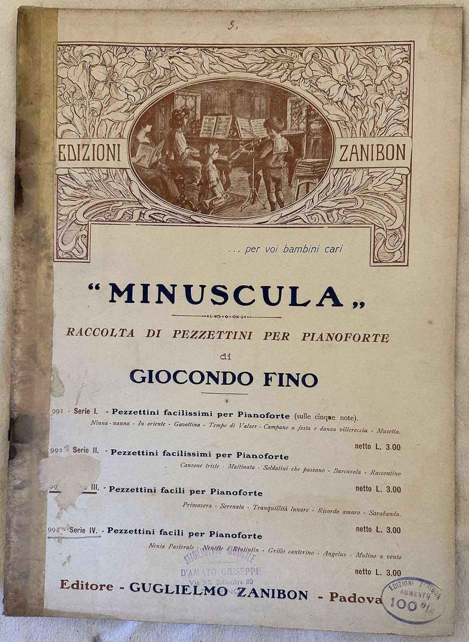 MINUSCULA PEZZETTINI FACILI PER PIANOFORTE SERIE III - SERIE IV