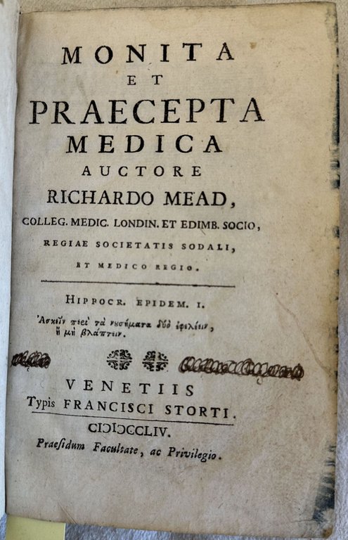 MONITA ET PRAECEPTA MEDICA
