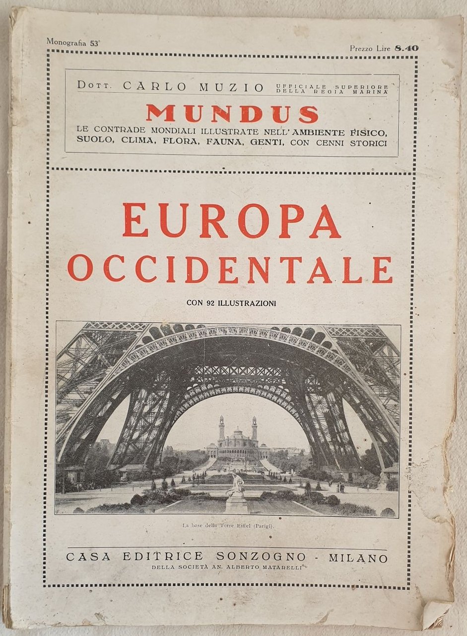 MUNDUS EUROPA OCCIDENTALE CON 92 ILLUSTRAZIONI