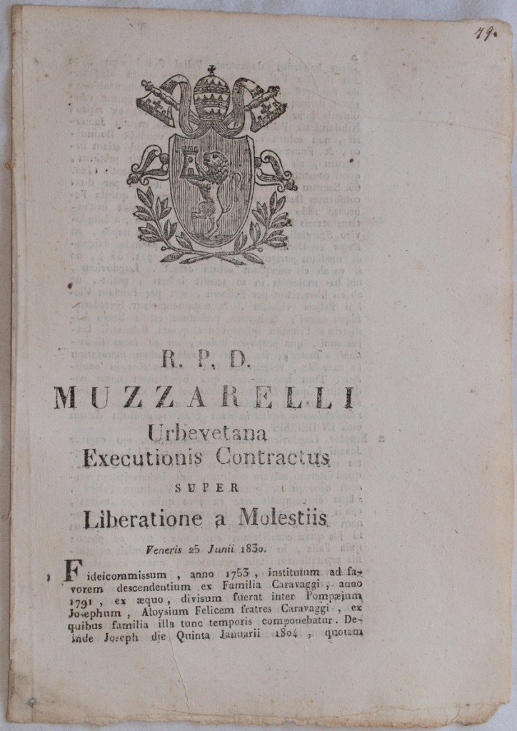 MUZZARELLI URBEVETANA EXECUTIONIS CONTRACTUS SUPER LIBERATIONE A MOLESTIIS VENERIS 25 …