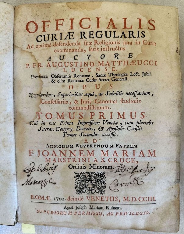 OFFICIALIS CURIAE REGULARIS AD OPTIME DEFEDENDA SUAE RELIGIONIS JURA IN …