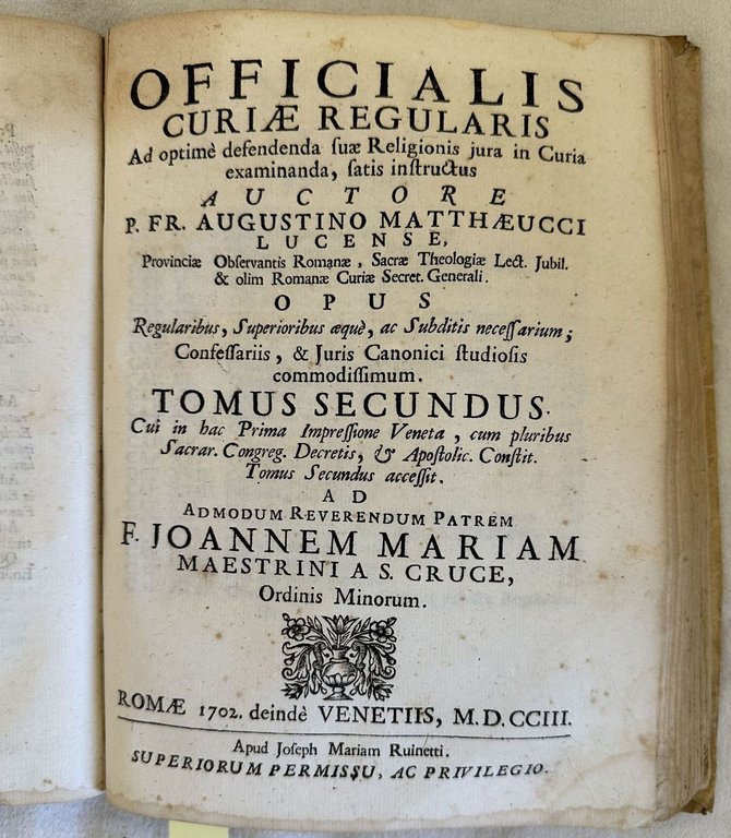 OFFICIALIS CURIAE REGULARIS AD OPTIME DEFEDENDA SUAE RELIGIONIS JURA IN …